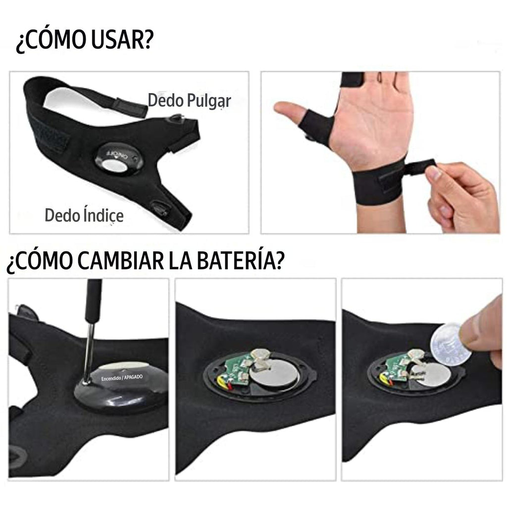 🧤💡 Guante Linterna LED – Iluminación Manos Libres