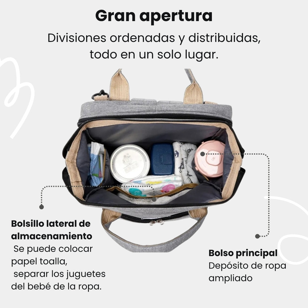 👶🍼 BabyCare 3 en 1 – Pañalera con Cambiador Plegable Multiuso