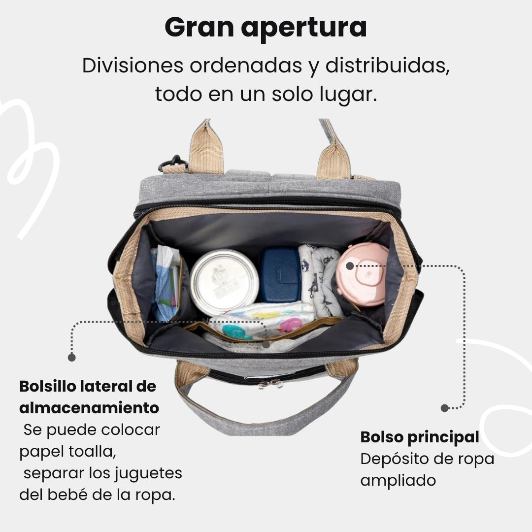 👶🍼 BabyCare 3 en 1 – Pañalera con Cambiador Plegable Multiuso