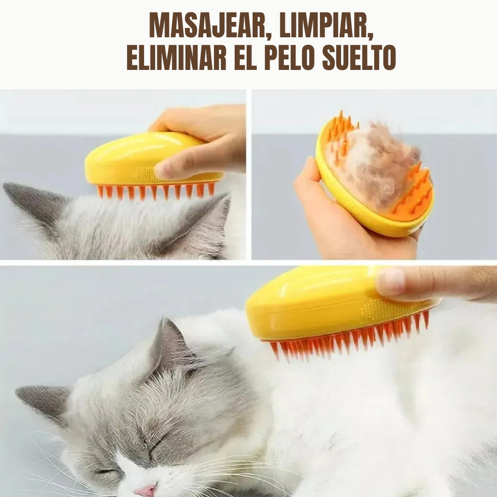 🐶🐱✨ Cepillo de Vapor 3 en 1 para Mascotas