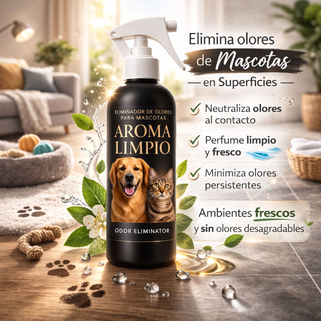 🐶🐱🌿 Eliminador de Olores para Mascotas – Aroma Limpio Mascotas