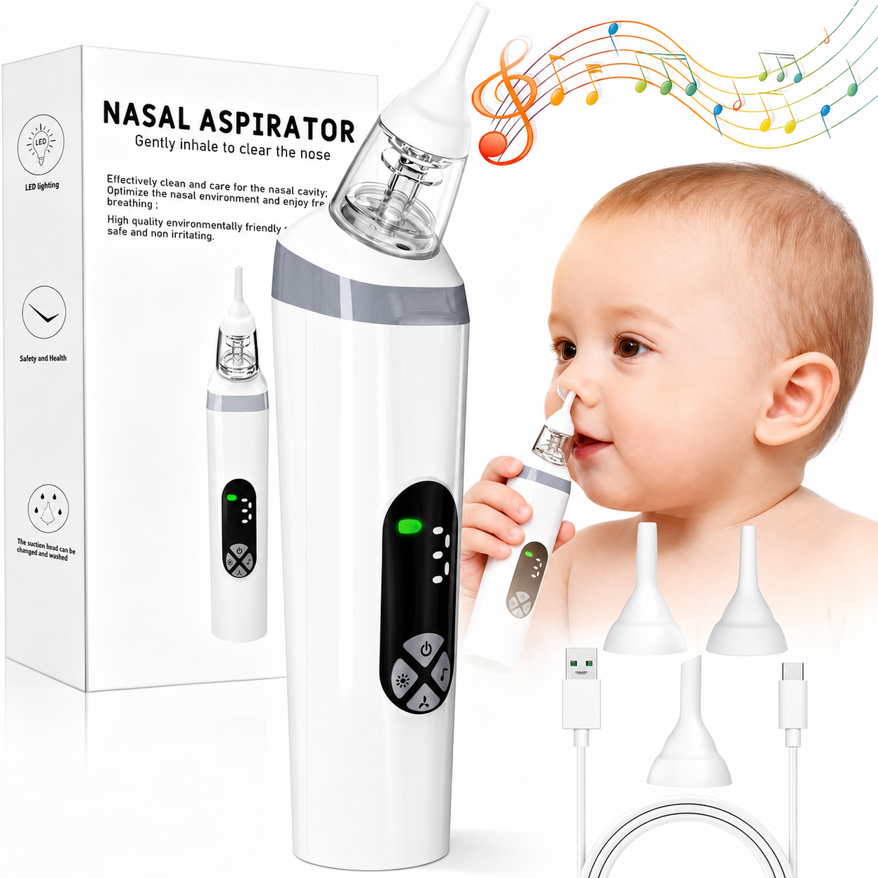 👶💙 BabyCare Pro – Aspirador Nasal Eléctrico para Bebés