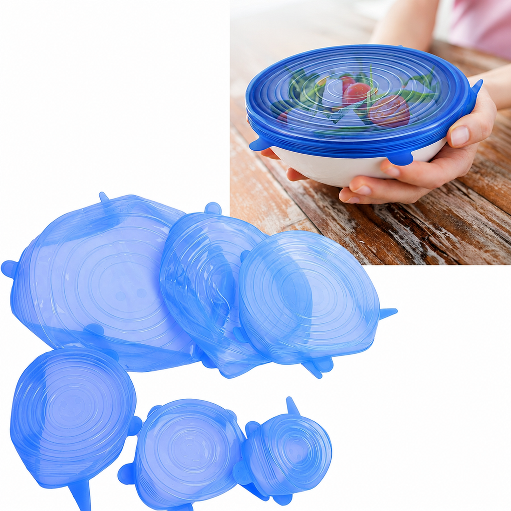 🥗 Tapas de Silicona Reutilizables Premium x6