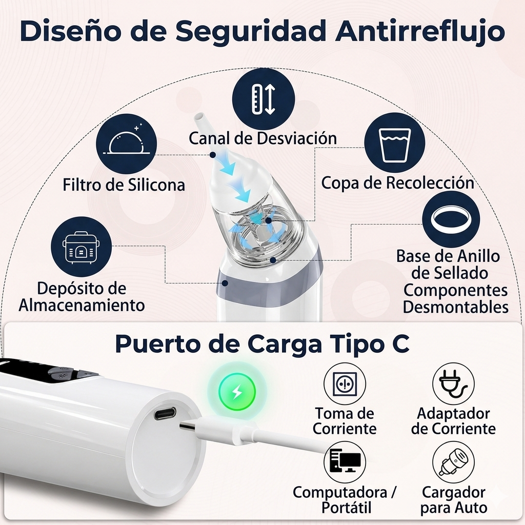 👶💙 BabyCare Pro – Aspirador Nasal Eléctrico para Bebés
