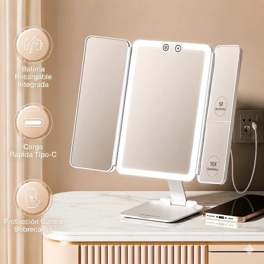 ✨🪞 GlowMirror Pro – Espejo con Luz LED y Aumento